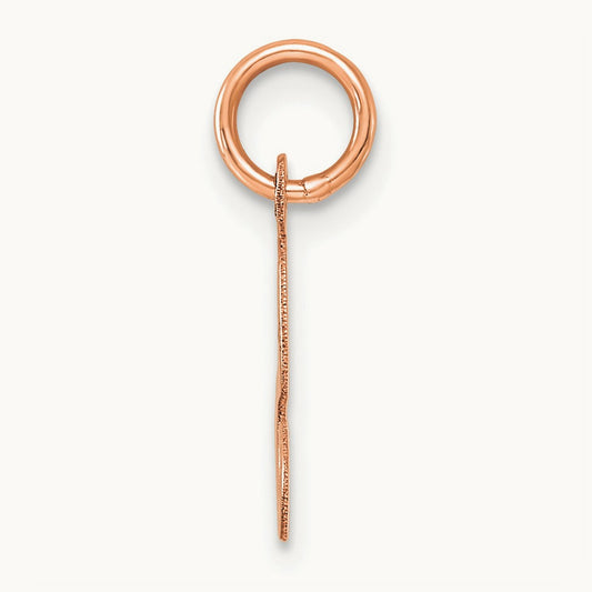 Small Script Letter S Initial Charm, 14K Rose Gold