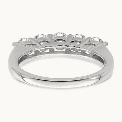 5-Stone Diamond Band, 14K White Gold