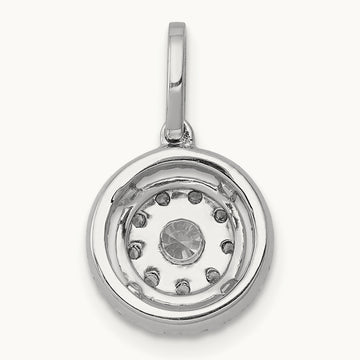 1/2ct. Diamond Round Halo Cluster Pendant, 14K White Gold