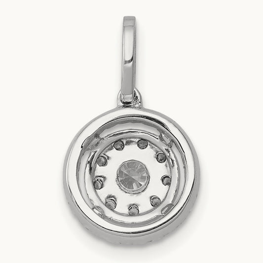 1/2ct. Diamond Round Halo Cluster Pendant, 14K White Gold