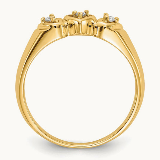 AA Diamond heart ring, 14K