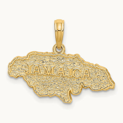 Textured JAMAICA Map Charm, 14K