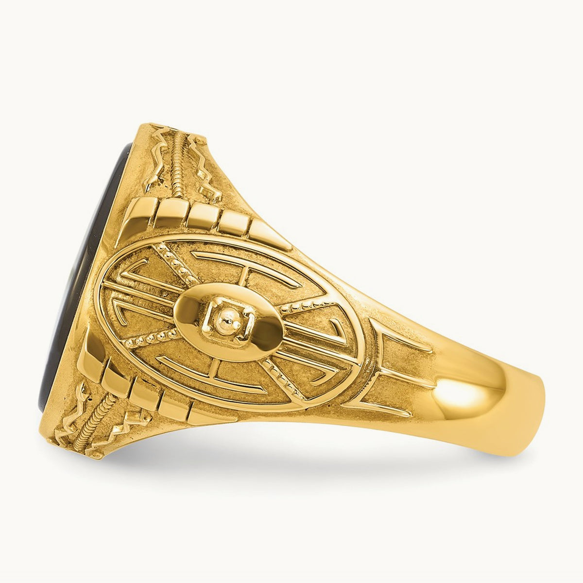 Men's Onyx and Diamond Complete Ring — IBGoodman — photo set