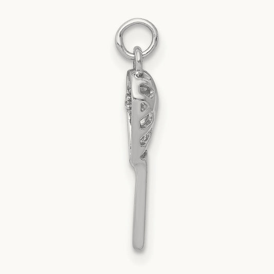 Diamond Lacrosse Stick Pendant, 14K White Gold