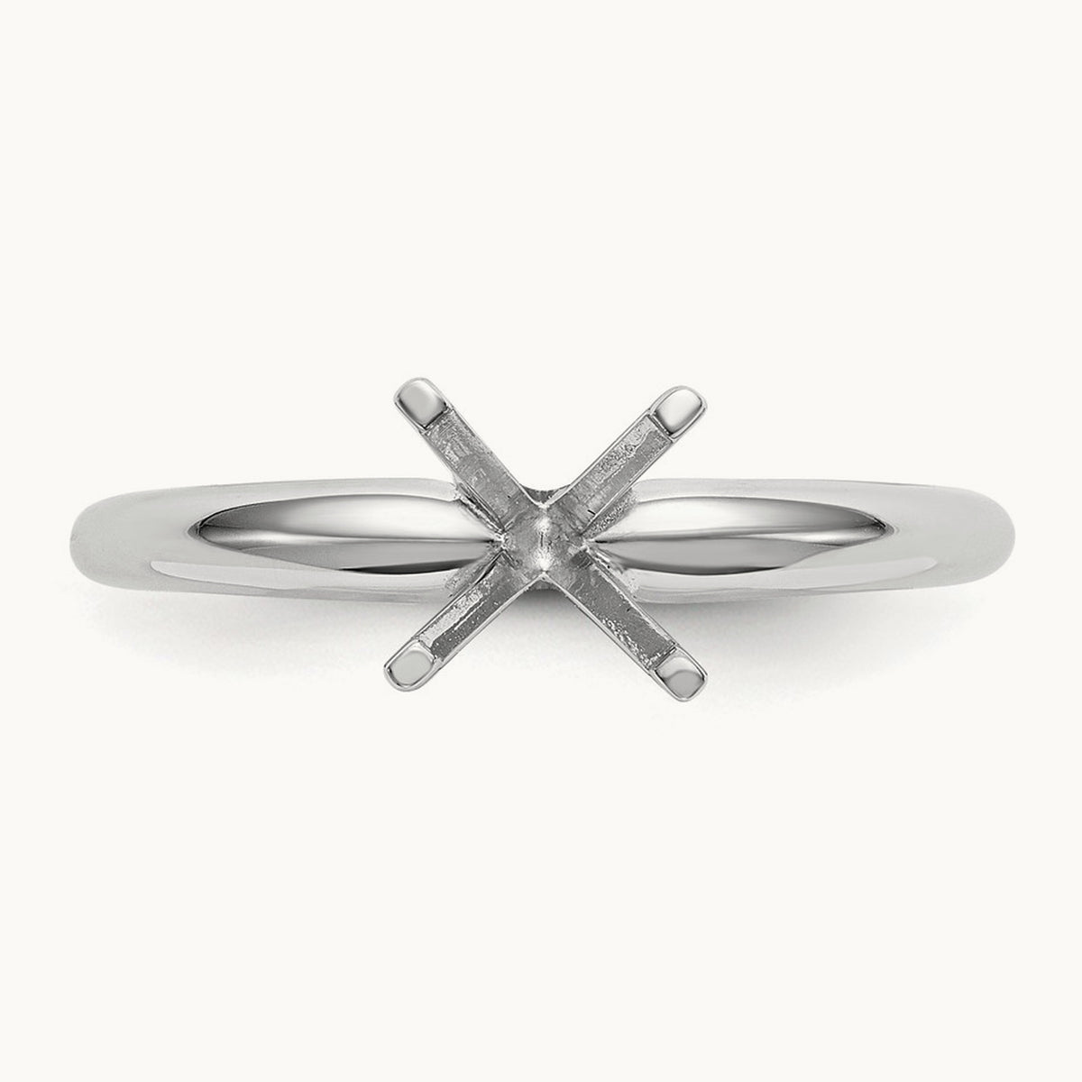 1ct. Lightweight 4-Prong Solitaire Ring Mounting, 14K White Gold