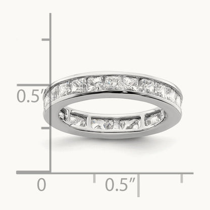 Polished Princess Channel Set Diamond Eternity Band, 2.00 ct tw — 14K White Gold