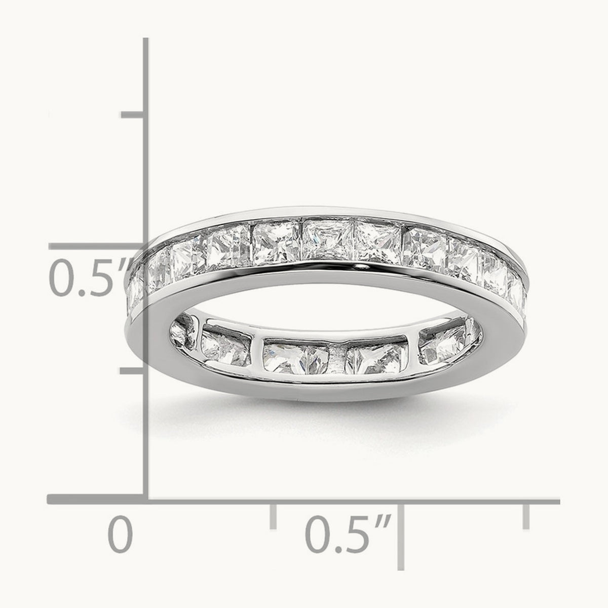 Polished Princess Channel Set Diamond Eternity Band, 2.00 ct tw — 14K White Gold