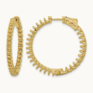 2.9ct 58- In/Out Hoop w/ Safety Clasp Earring Mountings, 2.3mm, 14K