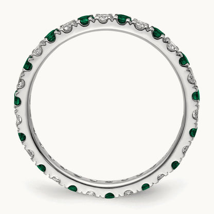 Created Emerald Eternity Band — 14K White Gold, 2.25 mm