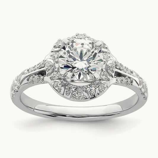 Semi-Mount Halo Engagement Ring, 0.25 ct tw Lab-Grown Diamond