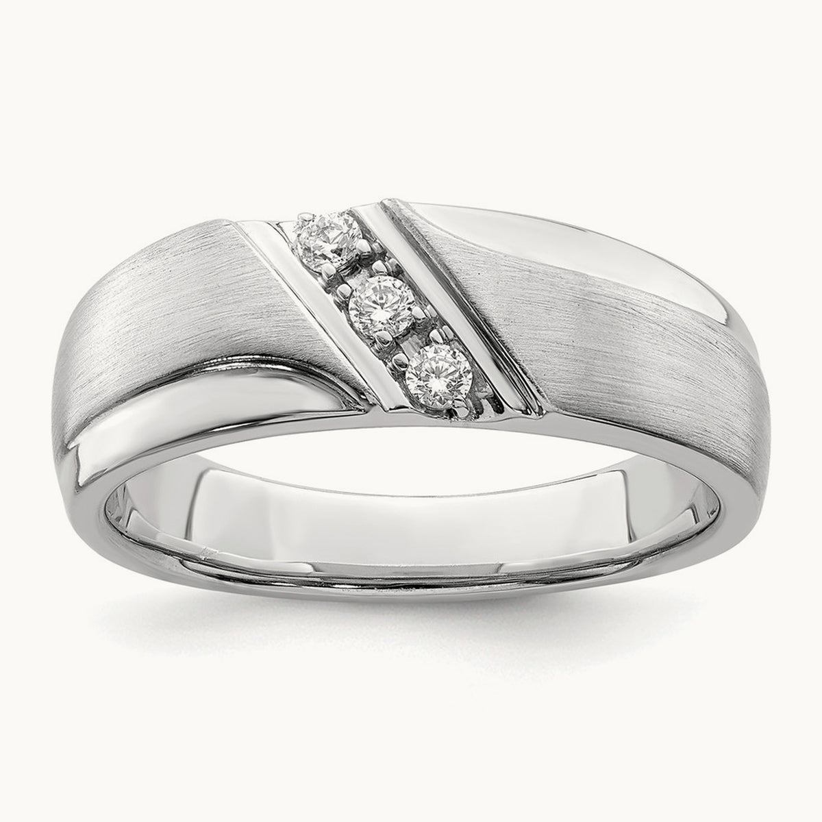 Diamond Men's Band, 14K White Gold