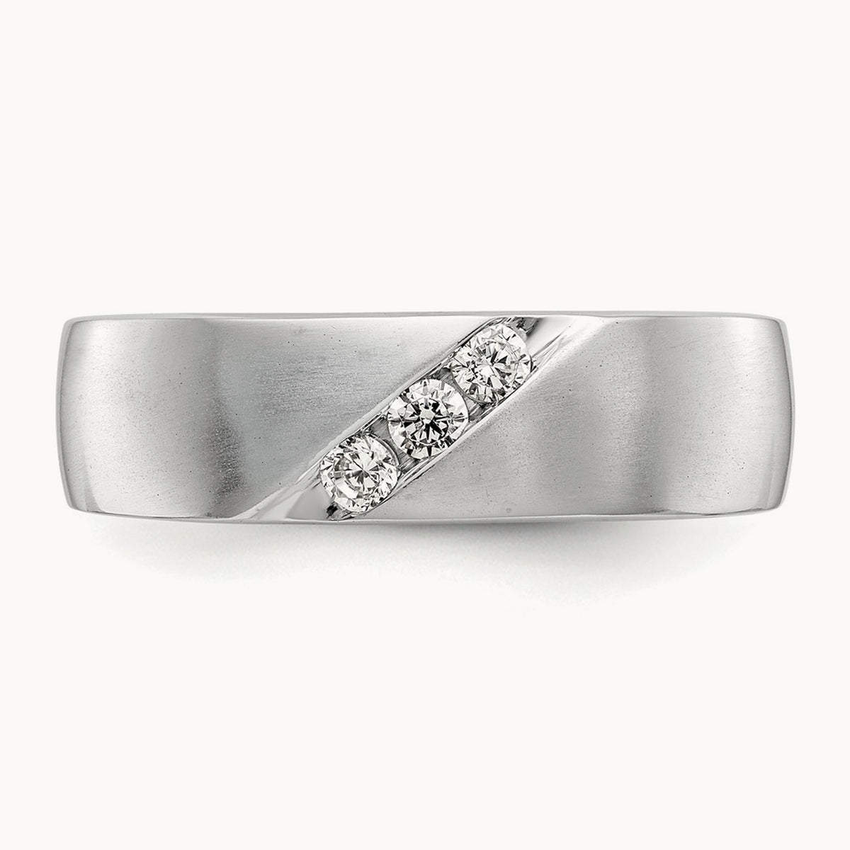 Diamond Men's Band, 14K White Gold