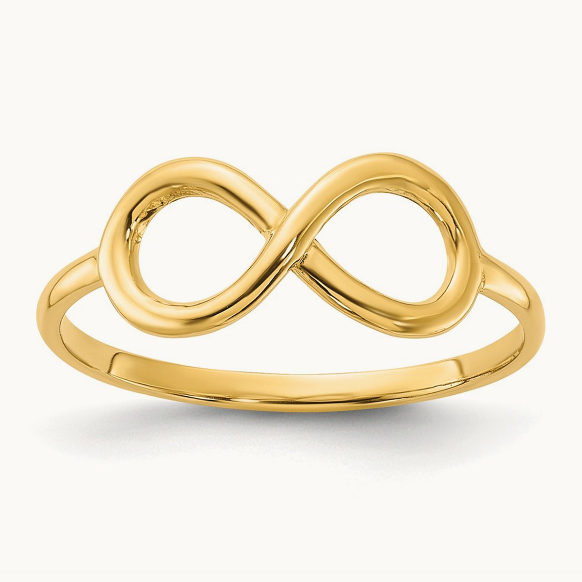 Polished Infinity Ring — 14K Yellow Gold, 7