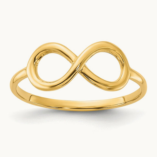 Polished Infinity Ring — 14K Yellow Gold, 7