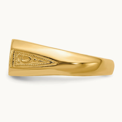 12.5x6. Closed Back Signet Ring, 0mm, 14K