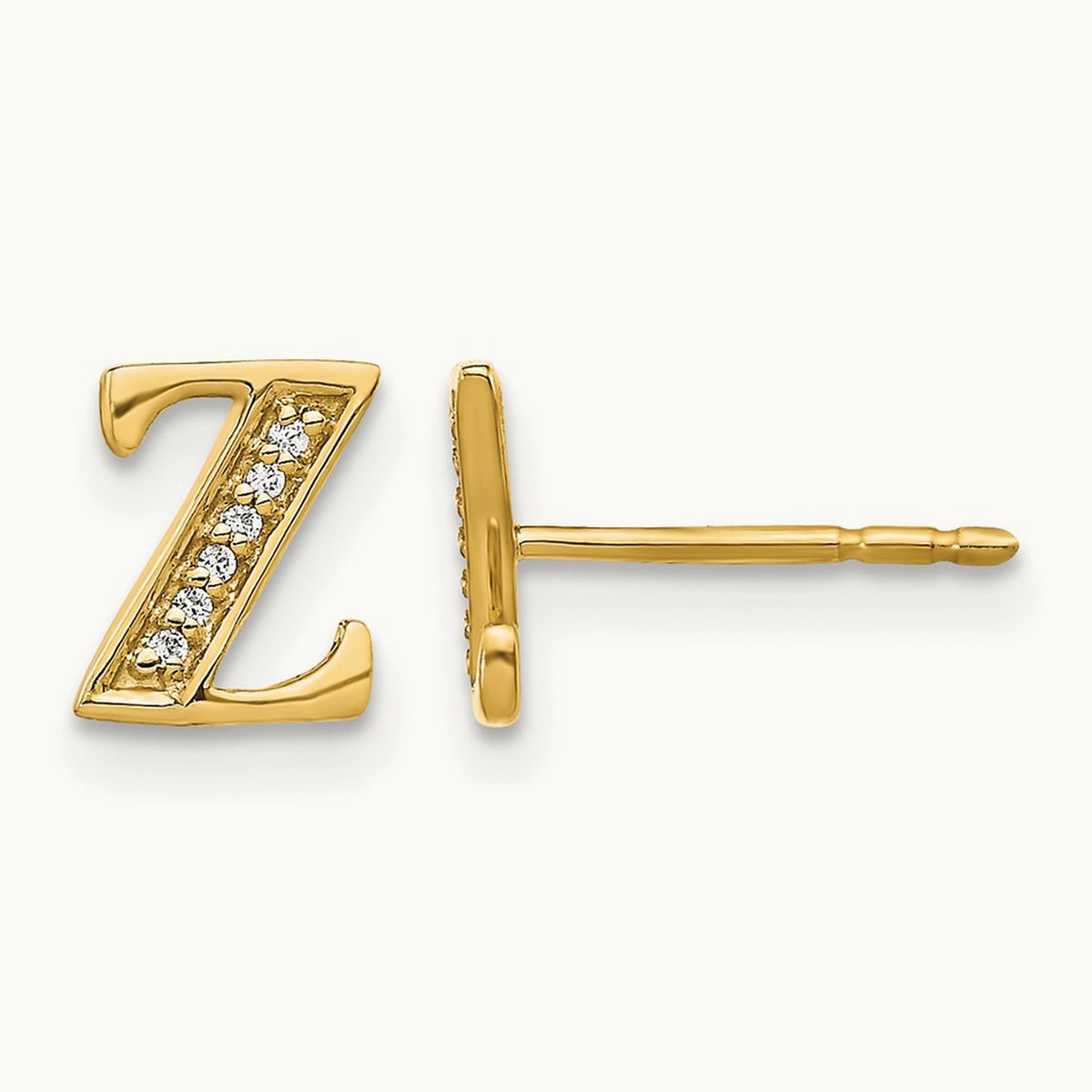 Diamond Earrings — 14K Yellow Gold, 8mm, Z
