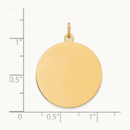 Round Disc Charm, 14K