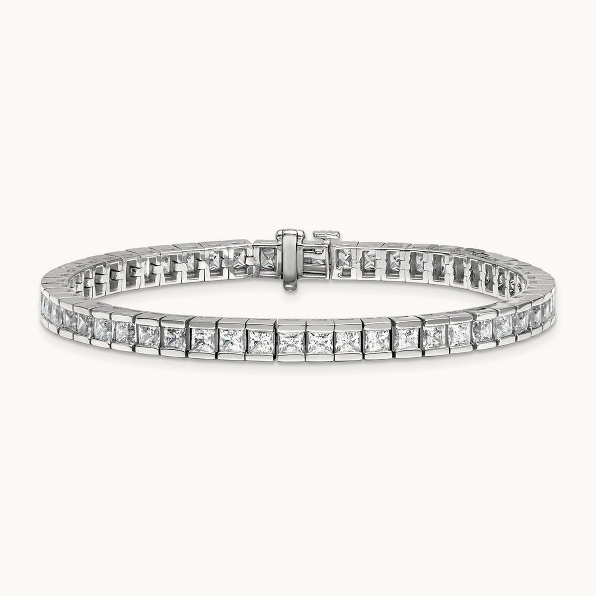 Princess Tennis Bracelet, 10.00 ct tw Lab-Grown Diamond — 14K White Gold