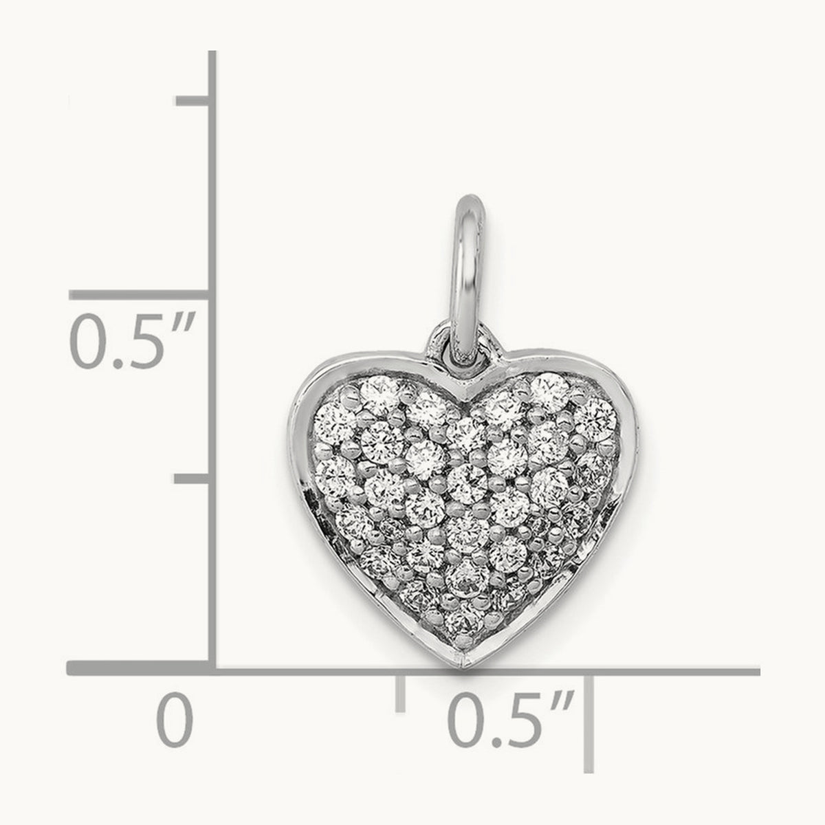 3/8ct. Diamond Heart Pendant, 14K White Gold