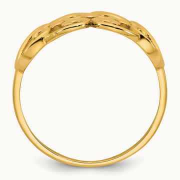 Polished Cut Out Fancy Hearts Design Ring, 14K