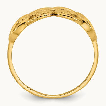 Polished Cut Out Fancy Hearts Design Ring, 14K