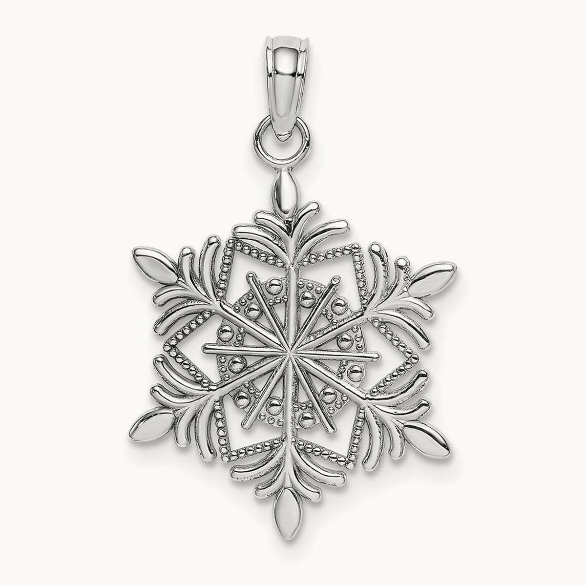 Snowflake Pendant — 14K White Gold