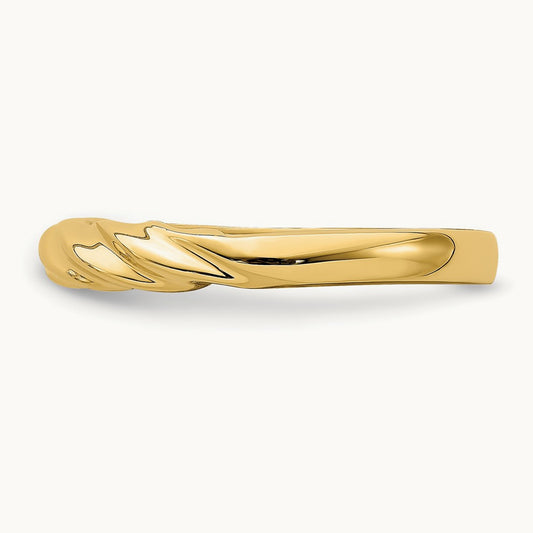 Polished Thin Ribbed Dome Ring, 14K