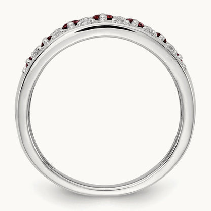 Created Ruby Fancy Ring, 0.20 ct tw Lab-Grown Diamond