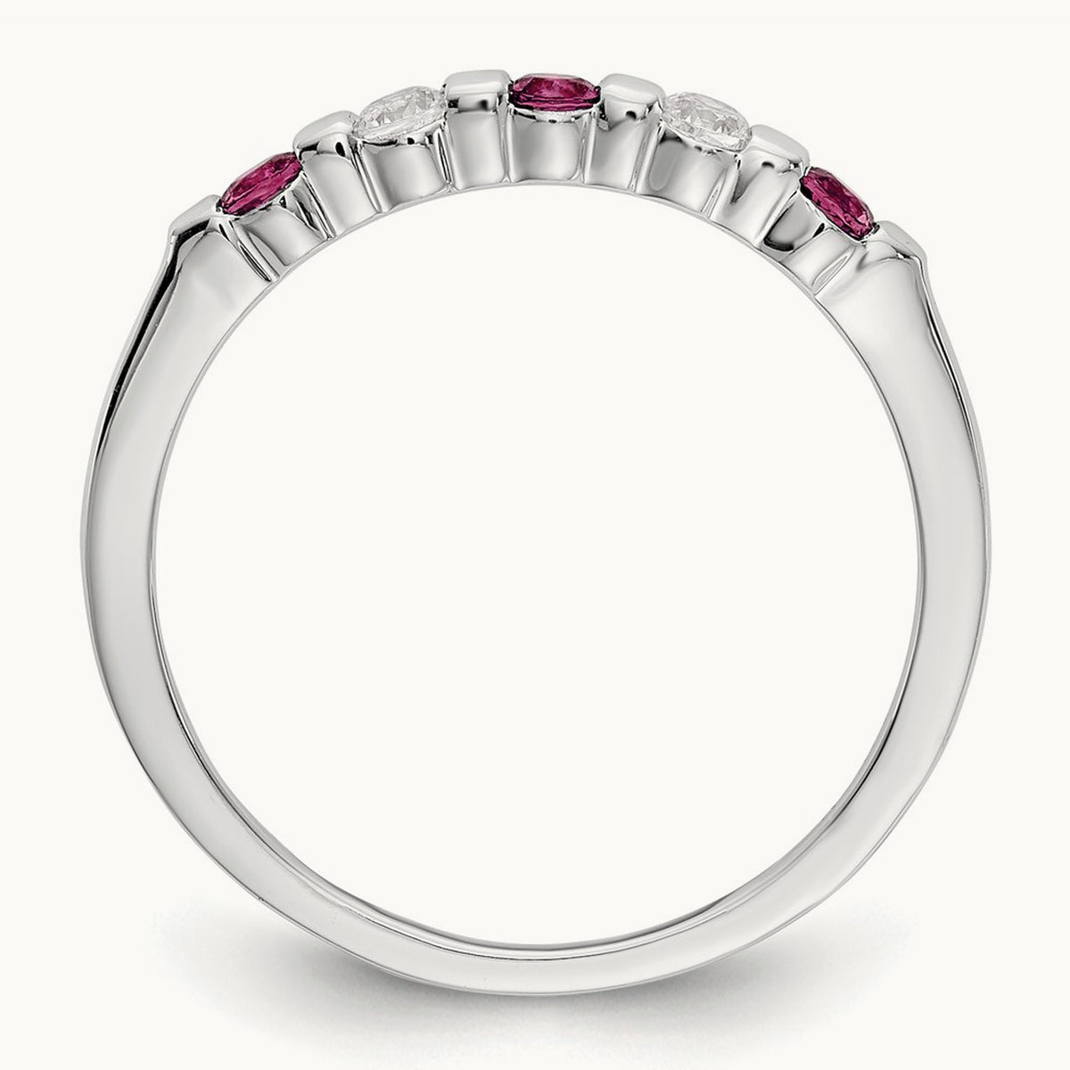 Diamond w/Ruby Band, 14K White Gold