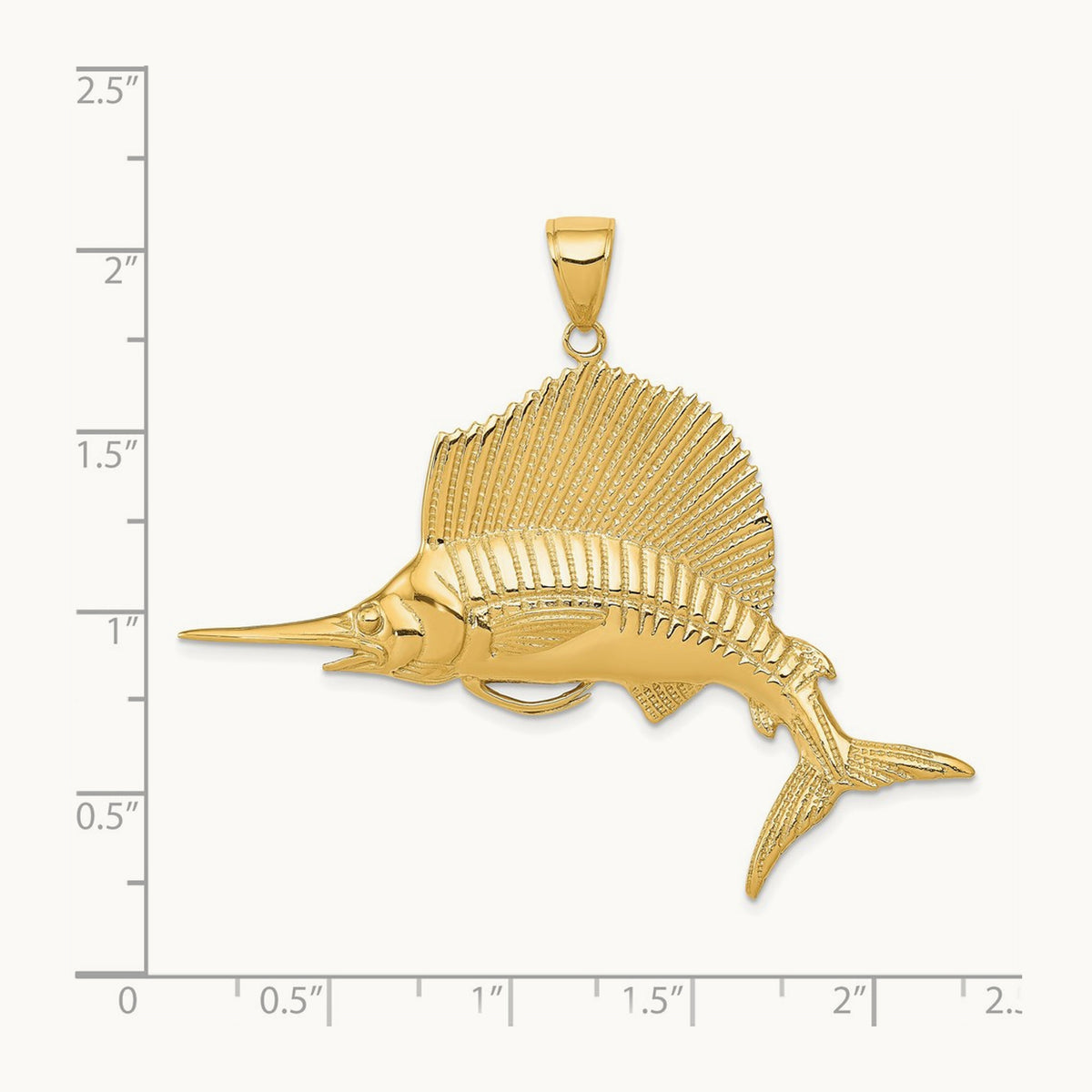 Sailfish Pendant, 14K