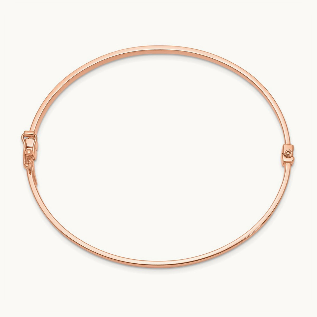 Polished Hinged Bangle Bracelet — 14K Rose Gold