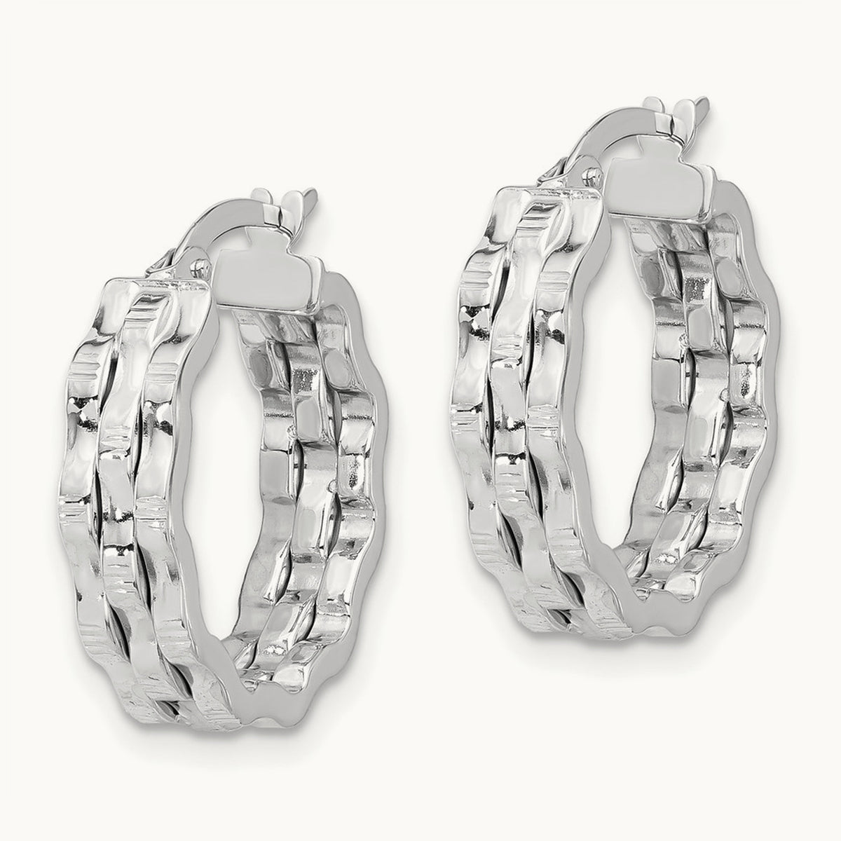 Polished and Textured Hoop Earrings — photo set