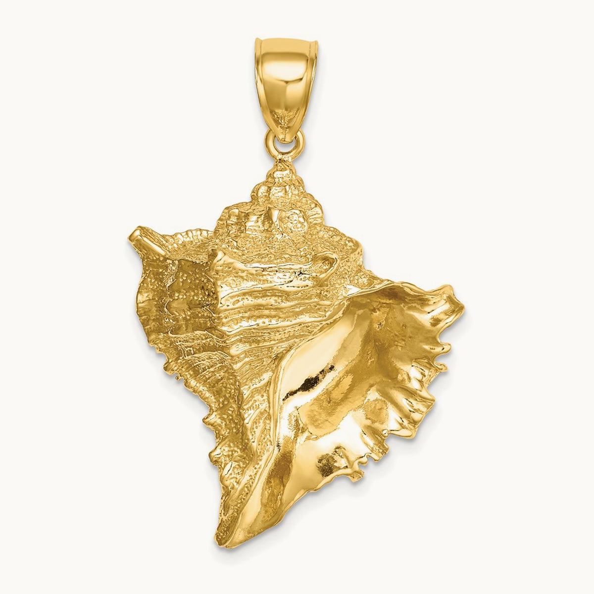 Texture 2-D Conch Shell Charm, 14K