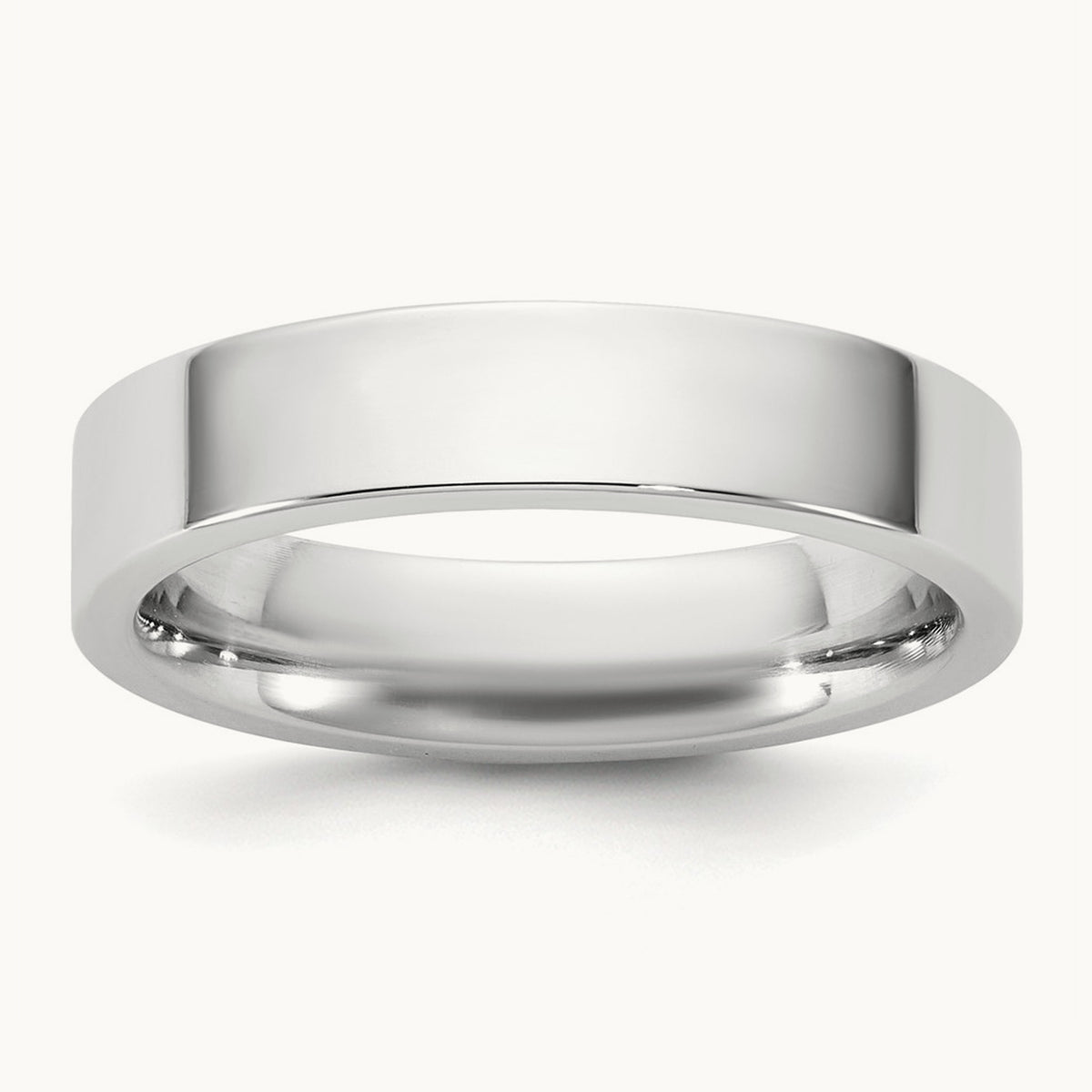 Standard Flat Comfort Fit Band, 4.5mm, 10K White Gold