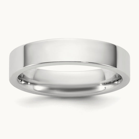 Standard Flat Comfort Fit Band, 4.5mm, 10K White Gold