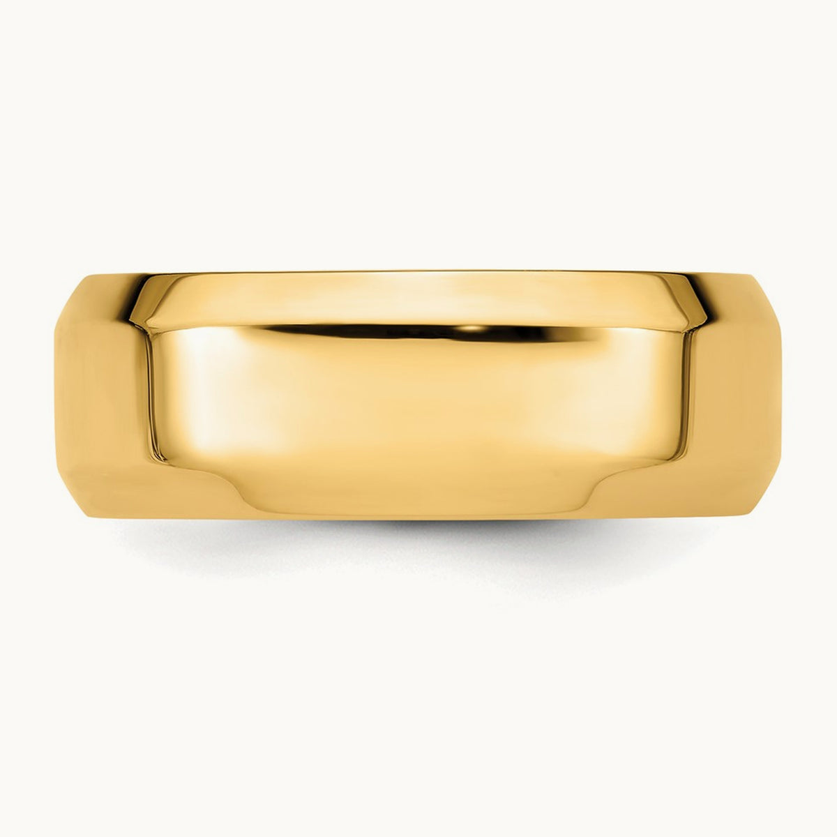 Bevel Edge Comfort Fit Band — 14K Yellow Gold, 8mm
