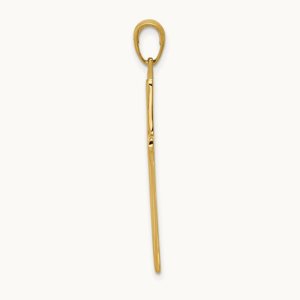 Satin Finish Accent Stick Cross Pendant, 14K