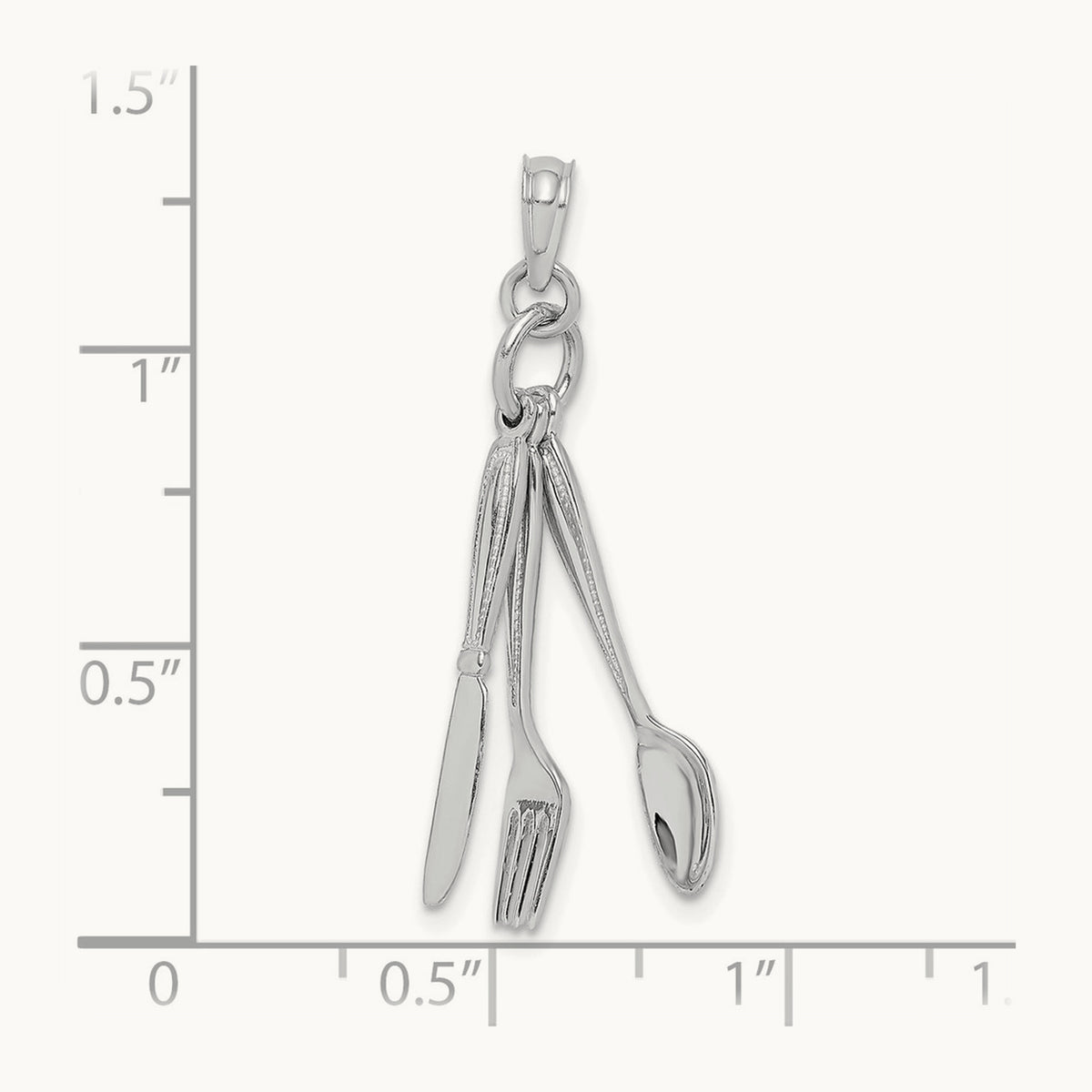 3-D Moveable Knife — 14K White Gold