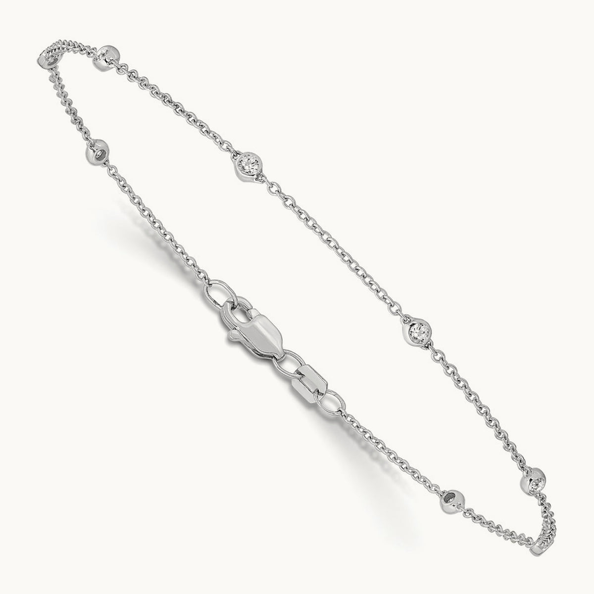 TO 14kw 1/5ct Lab Grown Diamond VS+ F+ Comp. 9 Station 9 inch Bracelet