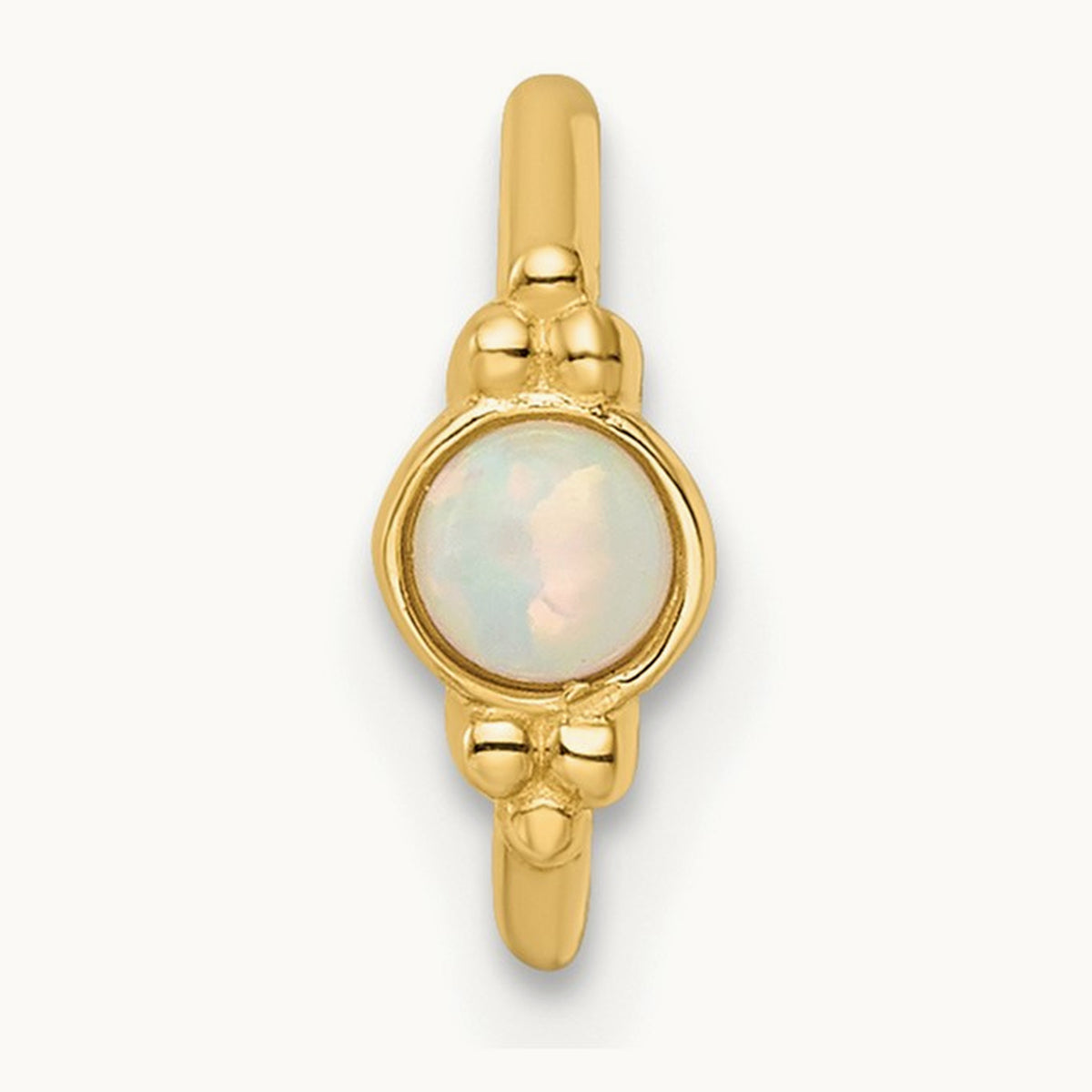 18 Gauge Created Opal Cartilage Ring, 14K