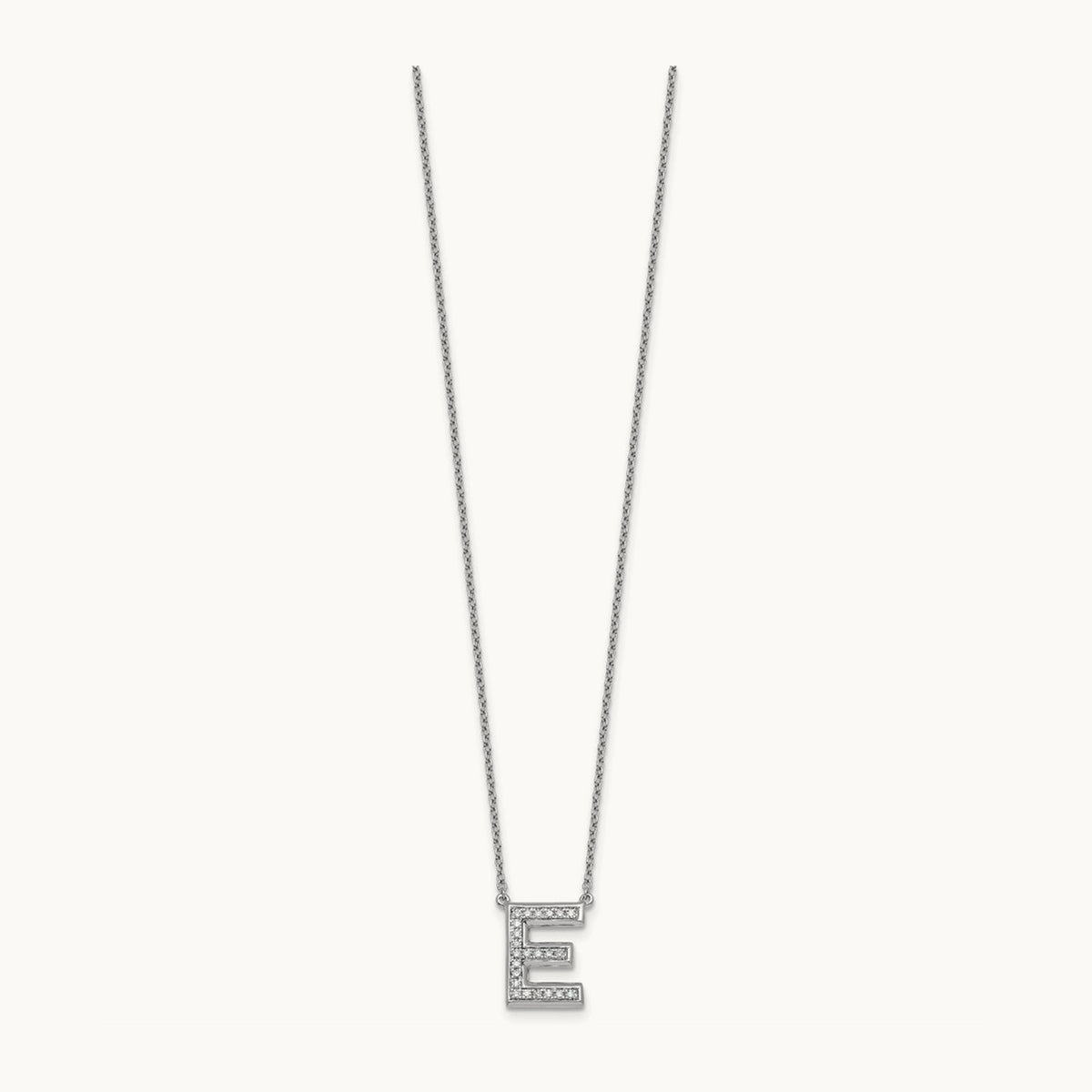 Initial E Necklace, 0.25 ct tw Lab-Grown Diamond