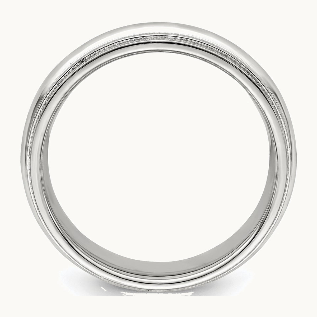 Sterling Silver 6mm Comfort Fit Double Milgrain Band