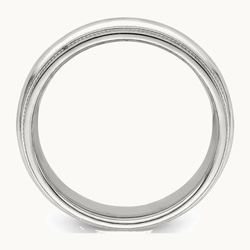 Sterling Silver 6mm Comfort Fit Double Milgrain Band