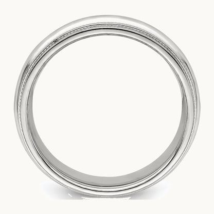 Sterling Silver 6mm Comfort Fit Double Milgrain Band