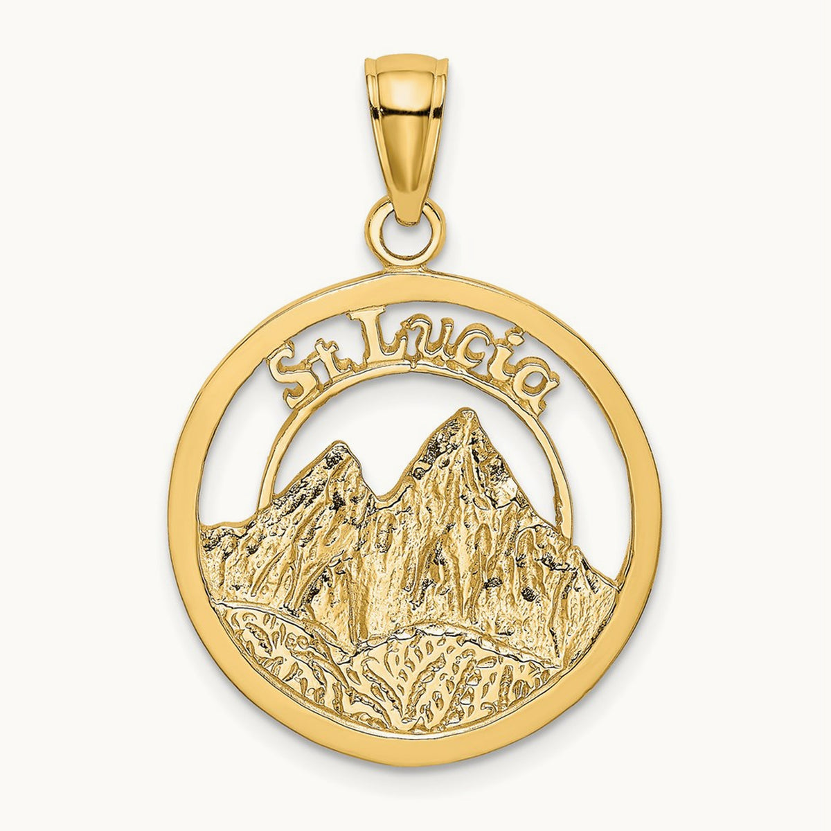 ST. LUCIA Twin Pitons Charm, 14K