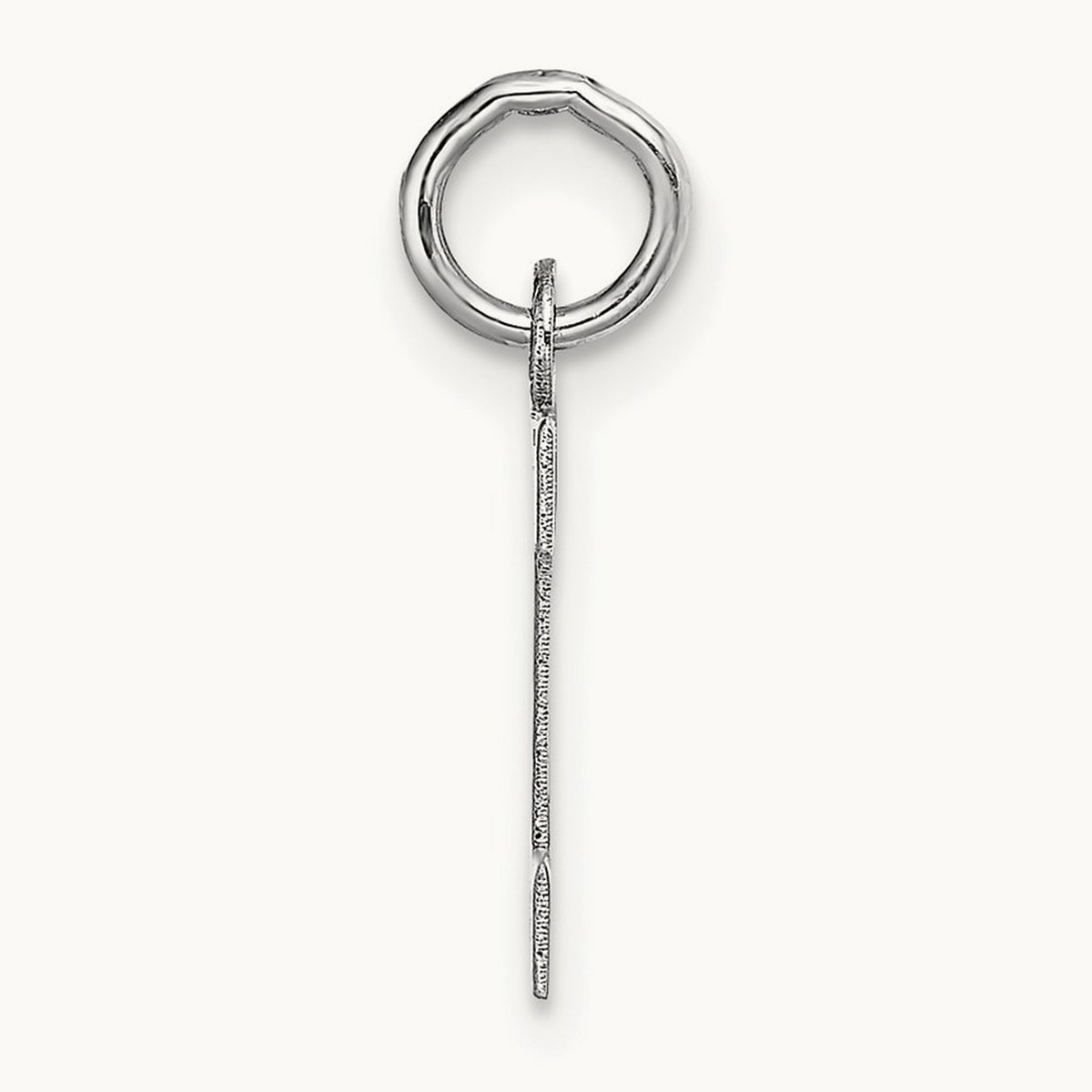 Small Block Initial Charm — 14K White Gold, I