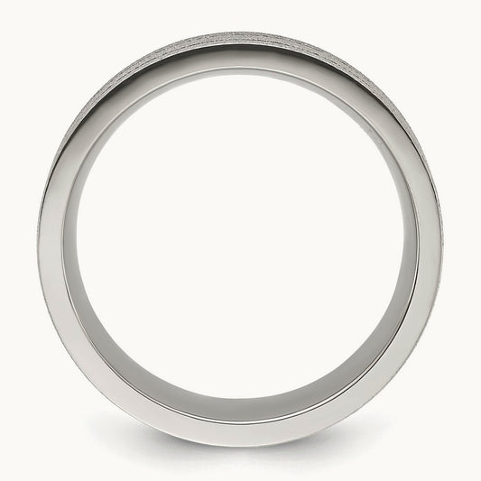 Polished Laser-cut Grooved Band, 8mm, Titanium
