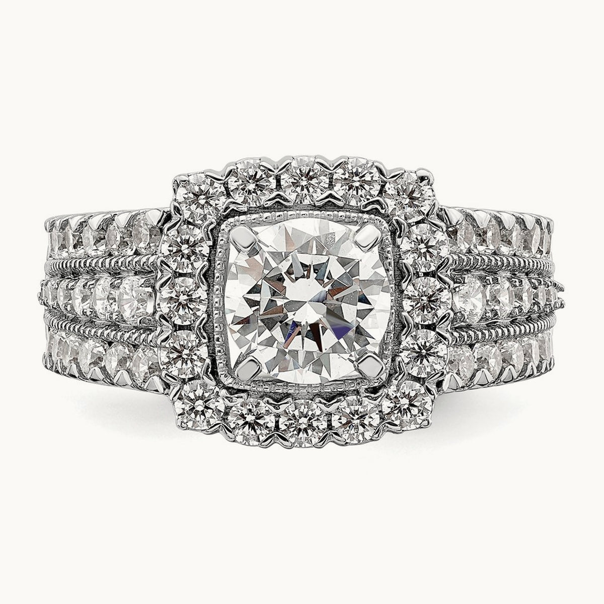 Semi-Mount Engagement Ring, 1.25 ct tw Lab-Grown Diamond — 14K White Gold