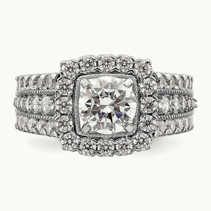 Semi-Mount Engagement Ring, 1.25 ct tw Lab-Grown Diamond — 14K White Gold