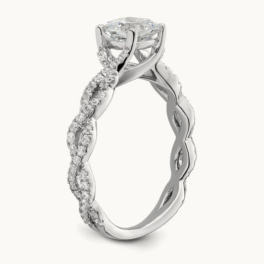 Cushion Semi-Mount Engagement Ring, 0.50 ct tw Lab-Grown Diamond